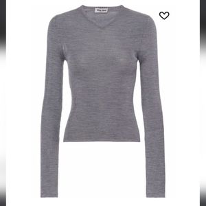 Miu Miu Gray V-Neck Sweater